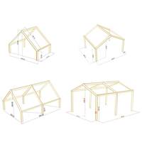Tente de glamping portable avec toit ouvrant à double porte de 6,3 mètres carrés, en Oxford PVC, protection UV, imperméable, avec tente extérieure