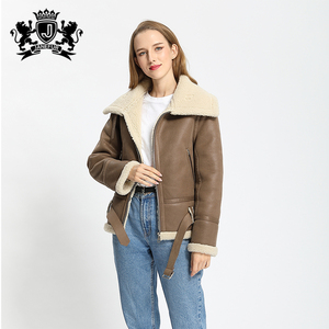 Janefur Oversize Giacca di Inverno Delle Donne di Cuoio <span class=keywords><strong>Shearling</strong></span> Più Vestiti di Formato per la Femmina - Product Image 5