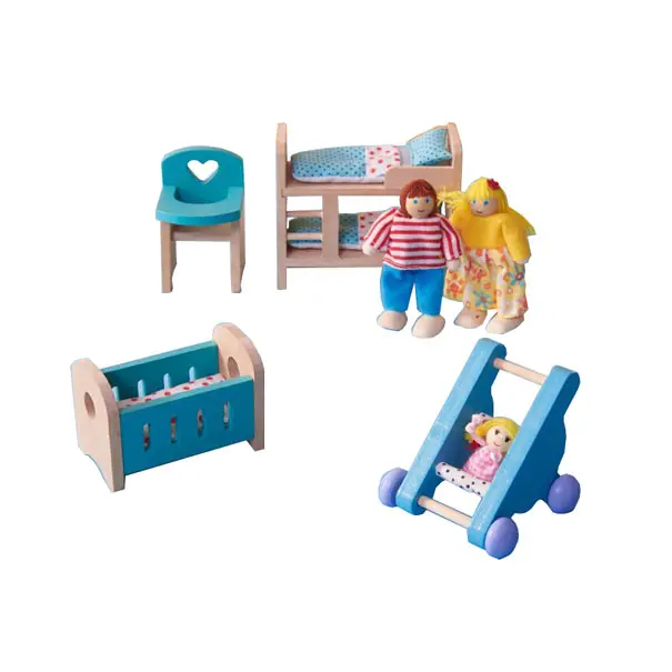 Jouet de famille pour enfants, mini chambre de bébé, petit meuble d'imitation pour fille, maison de poupée en bois, petite chambre de bébé