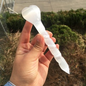 En gros blanc Naturel sculpté à la main La <span class=keywords><strong>Flèche</strong></span> De L'amour gypse tour sélénite cupidon <span class=keywords><strong>flèche</strong></span> point - Product Image 5