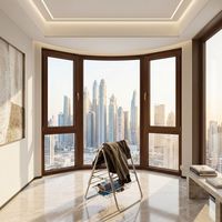 Ventana Horizontal Fija de Aluminio de Alta Resistencia HUACAI, Vidrio Templado, a Prueba de Polvo, Estilo Moderno de Mediados de Siglo para Apartamento