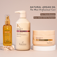 Set de Champú y Acondicionador con Aceite de Argán, Cuidado Capilar Natural y Orgánico Sin Sulfatos, Aceite Marroquí para Cabello Seco y Dañado, Marca Privada