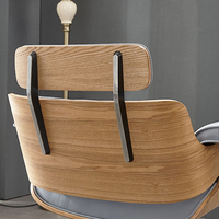 Chaise de barbier moderne de qualité supérieure, durable, avec cadre brun, revêtement en cuir PU gris-bleu, base en métal rotative à 360°