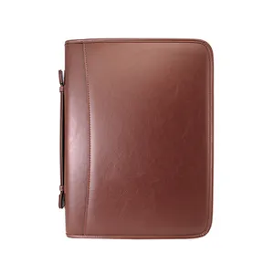 Benutzer definiertes Executive Ring Binder Portfolio mit Reiß verschluss und Aktentasche mit Taschen rechner