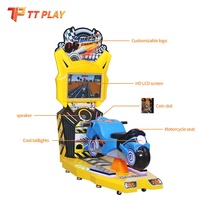 Simulateur de course de moto d'intérieur pour enfants de haute qualité, machine de jeu d'arcade à monnayeur, 1 joueur, en plastique, version anglaise
