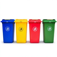 Poubelle en plastique XDPC 240l avec roues, poubelle pour l'extérieur, 2 roues, corbeille pour les déchets, livraison gratuite
