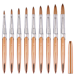 Pinceau à ongles ovale en acrylique 100% Kolinsky avec logo personnalisé, manche en métal, marque privée, pinceau en poils de zibeline - Product Image 5