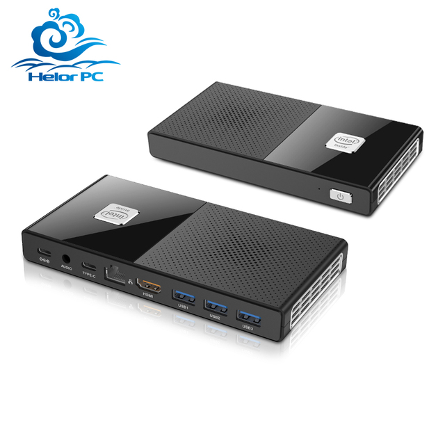 HelorPC Mini PC Intel N100 N200 16G LPDDR5 2 M.2 2280 SSD Dual Screen HD Type-C 4K Display RJ45 2.5G LAN Wifi6 Office Computer