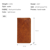 Dompet Kulit Asli Buatan Tangan Wanita Pria, Tempat Kartu Multi-fungsi, Desainer Vintage, Tempat Kartu Kredit RFID, Dompet Kecil