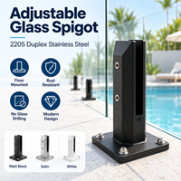 Support de fixation au sol en acier inoxydable réglable pour balustrade en verre, pour balcon, terrasse et escalier