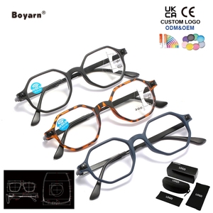 Lunettes de lecture progressives Boyarn, anti-lumière bleue, verres de lecture pour hommes, monture en métal - Product Image 2
