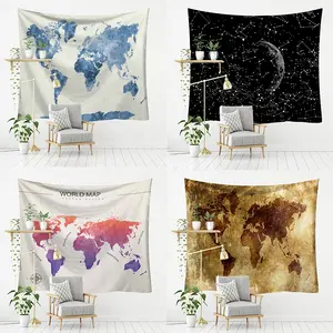 Unique Vintage Utility Map Series Wall Hanging Background Cloth Art Decor High Quality Abrasion Durable Tapestries Wholesale