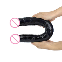 Material TPE para mujer, consolador de pene Artificial de doble cabeza, largo, doble D, Juguetes sexuales para lesbianas, Gay, masturbadores vaginales anales grandes