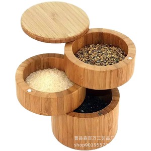 Mori Hyakuman Wooden <b>Spice</b> <b>Jar</b> Layer Type With Lid Desktop Storage For Kitchen Condiments - Product Image 5