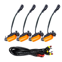 Feux antibrouillard LED ambre de haute qualité, étanches, 12V 5W, lampes d'avertissement pour voiture, feux de jour, feux de calandre, feux avant tout-terrain