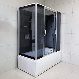 Cabina de Ducha de Vapor Rectangular de Lujo de 170 x 85 cm con Frente Curvo, Sin Marco, Apertura Deslizante, Aluminio Cepillado de 5 mm, Rectangular, para Baño - Product Image 3