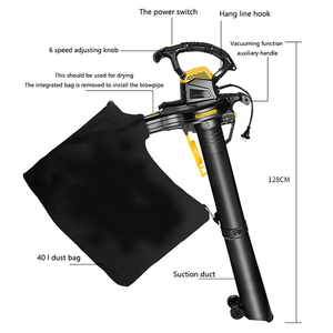 Soplador de Hojas Industrial Portátil de 3800W, Bolsa de Recolección de 40L, Velocidad del Viento de 350KM/H, Máquina de Limpieza de Polvo con Cable para Carreteras y Patios - Product Image 4