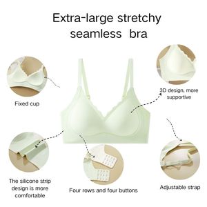 Soutien-gorge sans armatures de style designer de haute qualité, à col en V ondulé, doux, respirant, en gel, avec maintien personnalisé, confortable, lingerie sans couture - Product Image 4