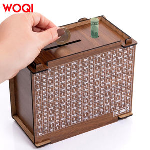 WOQI Caja de dinero de Desafío de Ahorro de madera Huchas de dinero con recuerdo de apertura Regalos prácticos para cumpleaños - Product Image 3