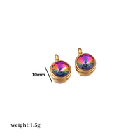 Accessoires de fabrication de bijoux DIY en or 10 mm, breloques en acier inoxydable avec pierres de naissance des 12 mois pour bracelets et bijoux