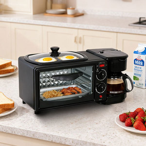 Horno Eléctrico Multifuncional 3 en 1 para Desayuno/Café/Preparación de Pan, Control Mecánico Independiente, Transfronterizo - Product Image 1