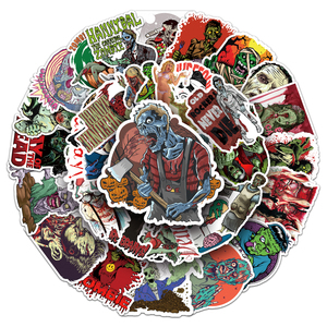 51Pcs Usine Personnalisé Étanche 4-8CM PVC Appel Autocollants Horreur Zombie Autocollants Personnalisés - Product Image 1