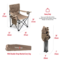 Chaises de camping pliantes confortables et surdimensionnées pour l'extérieur