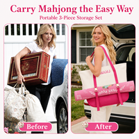 Sac de transport portable XCL pour Mahjong, sac de transport en toile pour accessoires de jeu de Mahjong, organisateur pour les voyages