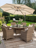 Ensemble de table et chaises de jardin en aluminium et rotin, style nordique, pour 4 personnes, avec protection solaire, pour balcon et extérieur