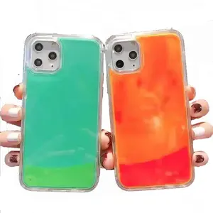 Casing TPU Lembut Fluorescent Pasir Bercahaya Cairan Noctilucent Mewah untuk iPhone 6 7 8 Plus Xr X Xs Max 11 12 13 14 Pro Max Casing