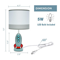 Lampu Meja Tidur LED E26 Modern Sederhana untuk Anak-anak, Lampu Meja Tegak untuk Kamar Tidur dengan Cahaya Putih Hangat dan Fitur Peredupan