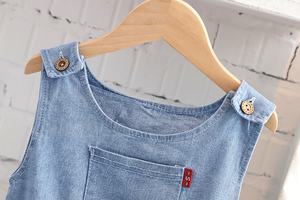 Ropa Infantil de Boutique 2022, Venta al por Mayor, Camisa de Manga Larga de Algodón para Niñas, Otoño, Vestido de Dos Piezas de Mezclilla Lavada Estilo Vintage - Product Image 6