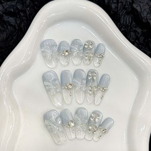 <span class=keywords><strong>Uñas</strong></span> acrílicas hechas a mano con diseño <span class=keywords><strong>de</strong></span> ojo <span class=keywords><strong>de</strong></span> gato y mariposa azul, 10 Uds., <span class=keywords><strong>Uñas</strong></span> postizas para uso en salón - Product Image 1
