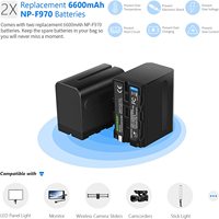 NW-F970 Pengisi Daya Cepat USB Ganda 2 Paket Baterai Li-Ion 9V Isi Ulang untuk F960/F950/F770/F750/F570/F550 6600mAh Baterai Pengganti