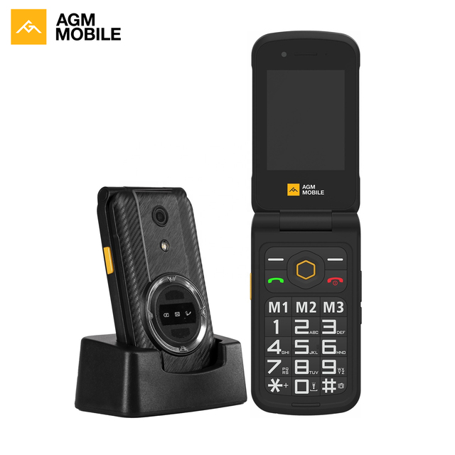 [Factory] AGM M8 1500mAh Big Battery Dual Sim Slot+sd Card Slot Cell Phones Smartphones Mobile Phones 4g Flip Phone