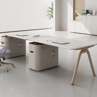 Ensemble de bureaux de direction de luxe (4-6 postes) – Bureau moderne avec cloison de séparation et poste informatique pour immeuble de bureaux
