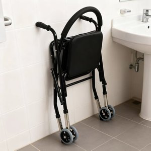 Rising <b>Walker</b> Rollator With Seat And Wheels For Mobility Assistance Black <b>Folding</b> Design - Product Image 2