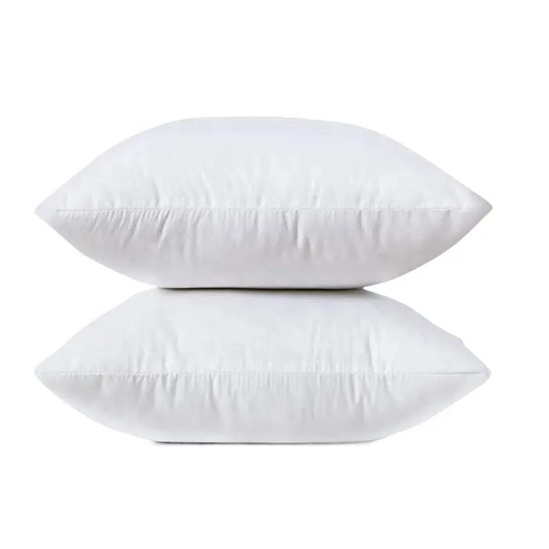 Hotel Quality Down Alternative Silicon Fiber Filled White Square Throw Pillow Insert Cushion For Chair Bed Sofa