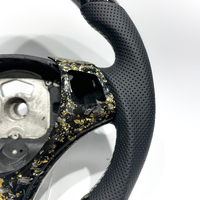 Volant de course en fibre de carbone forgée dorée modèle King pour BMW 2006-2013 E90 E91 E92 M3 Coupé - Amélioration de l'intérieur