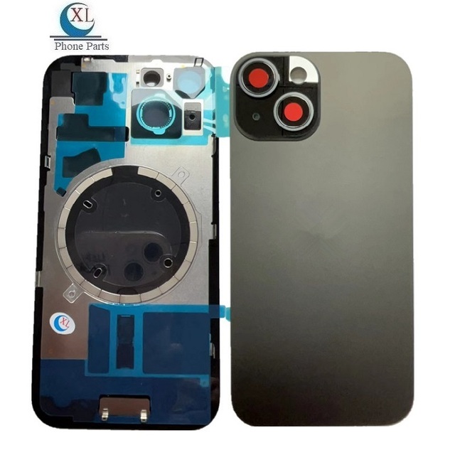 Factory Wholesale Glass Back Cover with Camera Lens Metal Frame Body Chassis Accessories for iPhone 15 15Plus 15Pro 15Promax