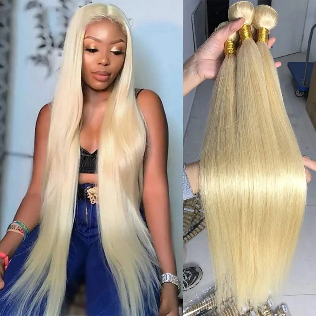 Echt Menselijk Haar Fabrikant Groothandel Raw Indian Menselijk Haar Bundel 613 Blond Human Hair Extension Voor Schoonheid Vrouwen