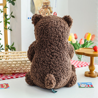 Ours en peluche orange créatif en peluche douce avec remplissage en coton PP compagnon de sommeil unique cadeau d'anniversaire pour enfants