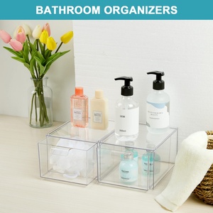 Factory Custom Clear Acrylic <b>Stackable</b> Cosmetic Makeup <b>Storage</b> Box with <b>Drawers</b> YAGELI Brand 4mm Thickness - Product Image 4