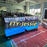 Cabina de DJ LED Portátil para Exhibición en Tiendas, con Pantalla de Video Digital Curva para Interiores, Soporte de Baile Superior y Mesa Móvil