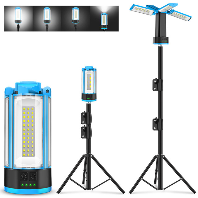 Cross-border Outdoor Multifunctional LED Work Light Lithium Battery Rechargeable Folding Stand Retractable Flashlight Magnetic