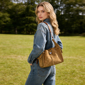 Bolso de Hombro de Gamuza de Moda para Mujer, Bolso Cruzado con Cordón, Bolso Casual Diario - Product Image 1