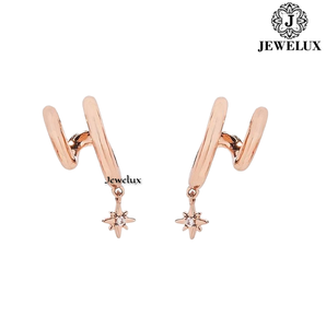 Jewelux Natural VVS Diamond <b>Stud</b> Earrings 925 Sterling <b>Silver</b> Rhodium Plated IGI Certified Elegant Wedding Party Jewelry - Product Image 3