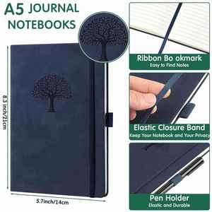 Custom A5 PU Leather Hardcover <b>Notebook</b> Journal with Thermal Binding 100 Sheets and Gift Option - Product Image 3