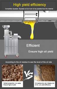 Presse à huile en acier inoxydable avec filtre, pour huile de coco et d'avocat, machine de pressage d'huile pour fabricants de produits alimentaires - Product Image 3