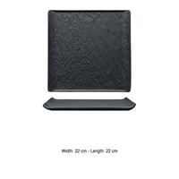 Assiette carrée noire 22 × 22 cm effet pierre M1934 51888B